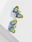 Fashion Blue Acrylic Butterfly Wings Earrings