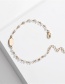 Fashion Black Curved Needle Glass Beads Metal Thin Bracelet