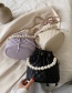 Fashion Purple Cross-body Pearl Chain Shoulder Bag