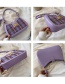 Fashion Large Purple Lattice Contrast Twist Chain Shoulder Crossbody Bag