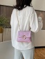 Fashion Purple Chain Shoulder Messenger Embroidered Thread Small Square Bag
