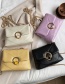 Fashion Black Chain Shoulder Messenger Embroidered Thread Small Square Bag