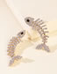 Fashion Color Diamond Fishbone Claw Color Diamond Stud Earrings