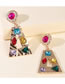 Fashion Rectangle Metal Diamond Stud Earrings