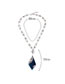 Fashion Blue Geometric Diamond Short Necklace
