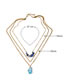 Fashion Golden Long Multilayer Necklace With Diamond Pendant