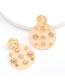 Fashion Orange Round Resin Earrings With Diamonds And Pearls