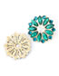 Fashion Red Round Flower Stud Earrings With Alloy Diamond