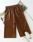 Fashion Brown Plush Faux Leather Casual Shorts