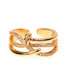 Fashion Golden Zircon Open Cross Ring