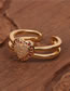 Fashion Little Love Micro-set Color Diamond Love Ring
