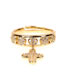Fashion Golden Cross Ring With Diamonds