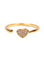 Fashion Golden Love Ring Heart-shaped Open Ring