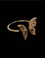 Fashion Golden Hollow Butterfly Opening Adjustable Ring
