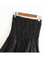 Fashion Black Stretch Pleated Skirt