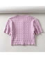 Fashion Pink Jacquard Single Breasted Sweater