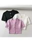 Fashion Pink Jacquard Single Breasted Sweater