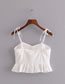 Fashion White Hollow Embroidery Strapless Backless Vest
