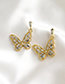 Fashion Golden Butterfly Pierced Stud Earrings