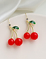 Fashion Red Alloy Resin Cherry Earrings