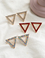 Fashion Ab Color Hollow Triangle Earrings With Alloy Diamonds