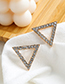 Fashion White Hollow Triangle Earrings With Alloy Diamonds