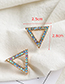 Fashion White Hollow Triangle Earrings With Alloy Diamonds
