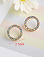 Fashion Blue Hollow Round Earrings With Alloy Diamonds