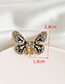 Fashion Blue Butterfly Earrings With Alloy Diamonds