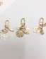 Fashion Conch Peach Heart Shell Metal Pearl Keychain