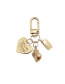 Fashion Pearl Mussel Peach Heart Shell Metal Pearl Keychain