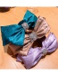 Fashion Purple Silk Reflective Shiny Double-layer Bow Headband