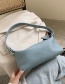 Fashion Blue Solid Color Underarm Shoulder Bag