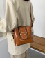 Fashion Brown Embroidered Thread Shoulder Bag