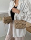 Fashion Khaki Cloud Embroidery Thread Messenger Chain Lock Small Square Bag