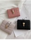 Fashion Black Fold Wallet With Stone Pattern Lock