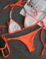 Fashion Orange Solid Color Bandage Split Swimsuit