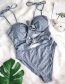 Fashion Gray Tube Top Knotted Swimsuit