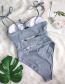 Fashion Gray Tube Top Knotted Swimsuit