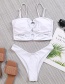Fashion White Solid Color Three-point Split Swimsuit