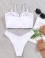 Fashion White Solid Color Three-point Split Swimsuit