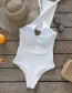 Fashion White Solid Color One-piece Swimsuit