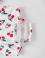 Fashion Short Sleeve Beige Baby Printed Fruit Pattern Jumpsuit