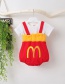 Fashion Sleeve T Fries Strap Infant Jumpsuit Romper Send Hat