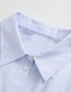 Fashion Blue High Waist Knotted Long Sleeve Shirt