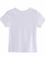 Fashion White Short T-shirt With Printed Navel