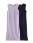 Fashion Purple Long Sleeveless T-shirt