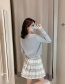 Fashion Blue Candy-colored Knitted Cardigan