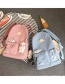 Fashion Pink To Send Bear Pendant Egg Badge Backpack