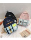 Fashion Pale Pinkish Gray Colorblock Transparent Check Backpack